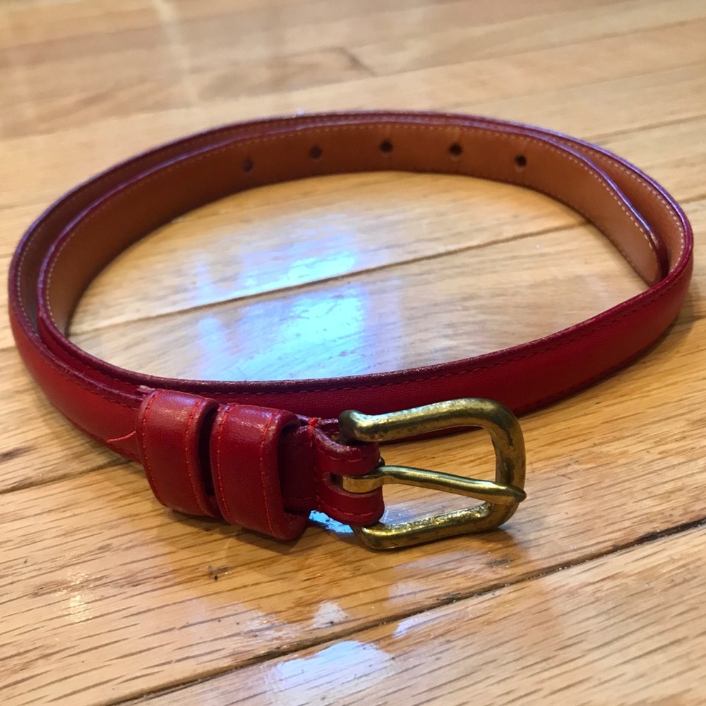 Red Leather Coach Belt